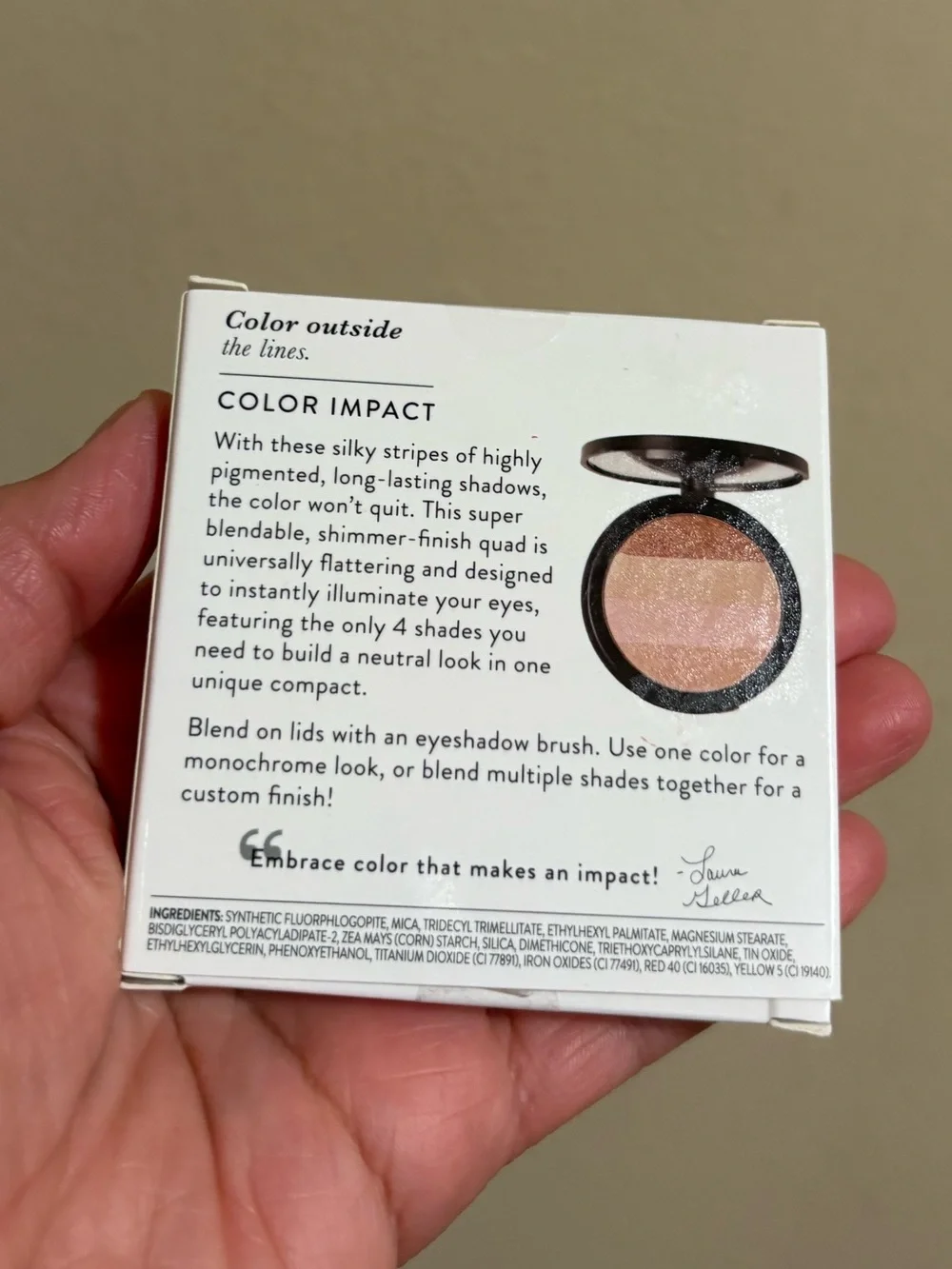 Laura Geller Color Impact Silky Eyeshadow Stripes - THINK PINK Brand New .